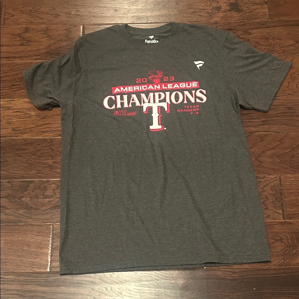 Fanatics Texas Rangers Charcoal American League Champions Short Sleeve T-Shirt